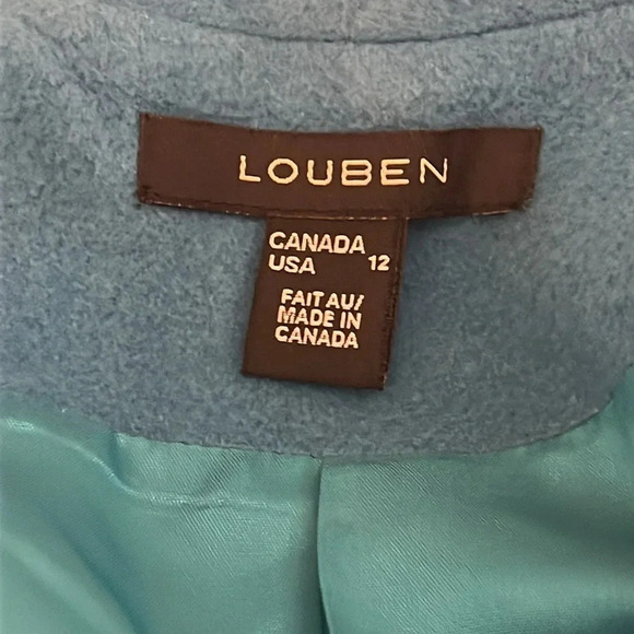 Louben | Cashmere & Wool teal single button jacket/blazer Women’s size 12 (10) - Picture 7 of 9